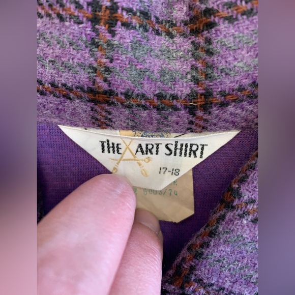 1970’s vintage wool jacket shacket coat, purple trench new old stoco - Picture 9 of 10